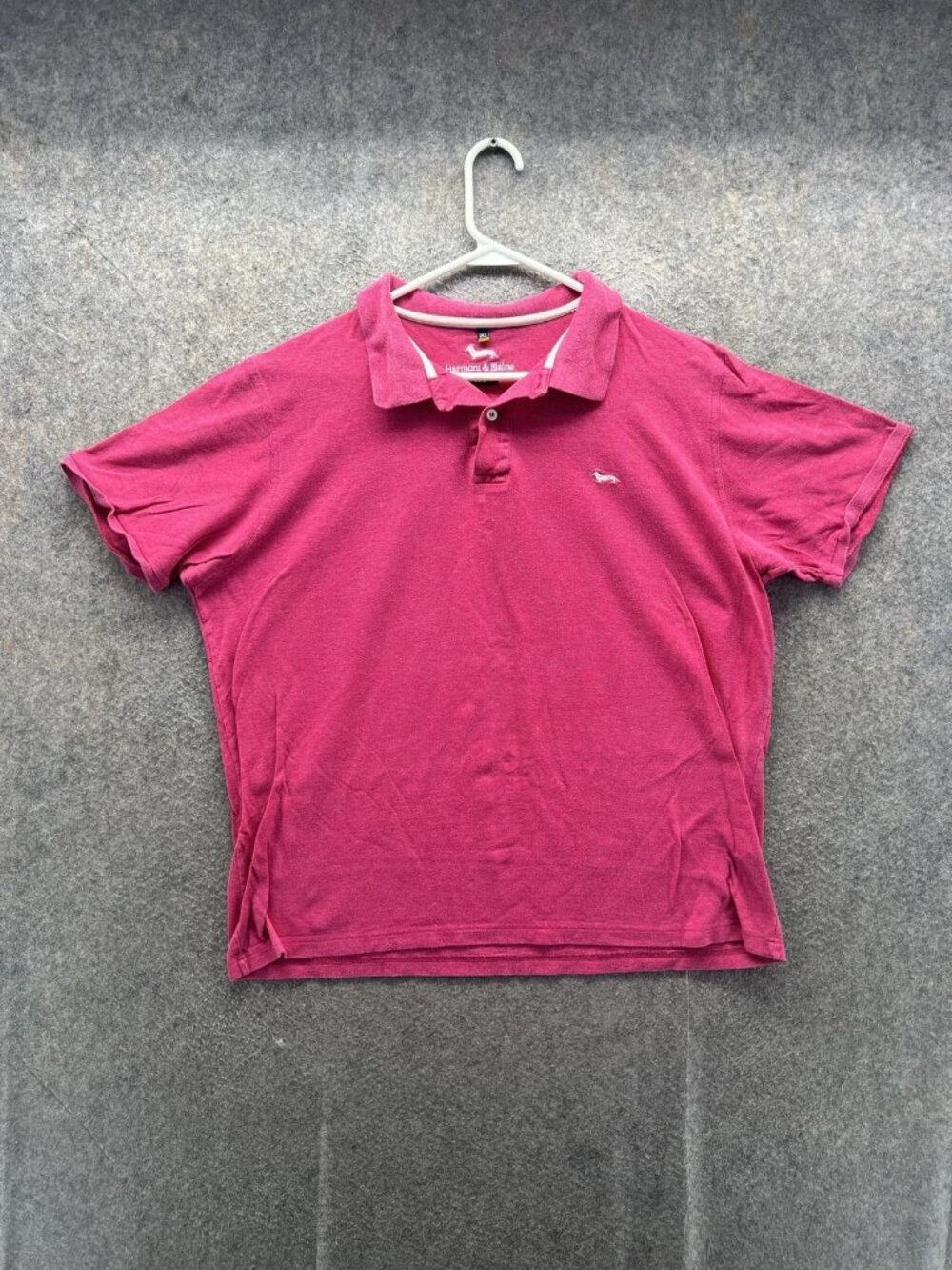 Harmont & Blaine Polo Shirt Mens 2XL Pink Classic Fit Logo Casual Summer Knit